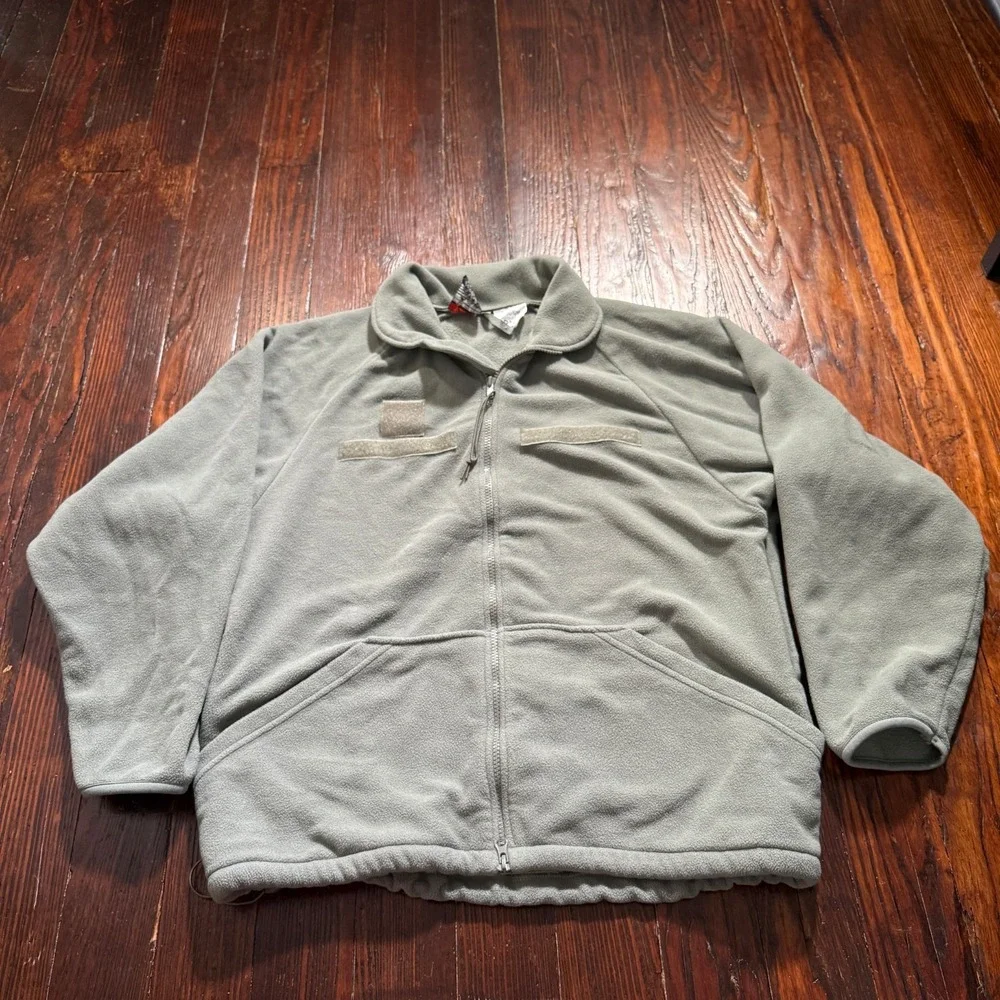 Military Cold Weather Fleece‎ Jacket Mens Medium Green Polartec USA Full Zip